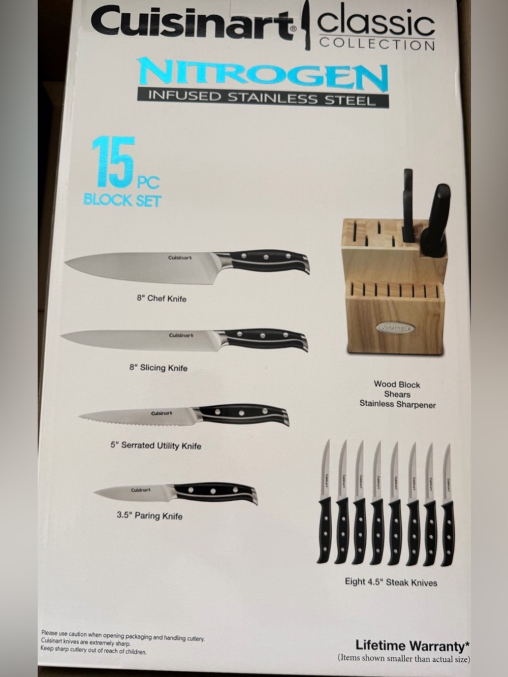 Cuisinart Nitrogen Infused Stainless Steel 15 Piece Knife Set NEW
